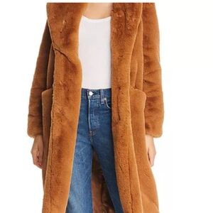 Apparis Brown Faux Fur Coat